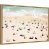 23" X 16" Seaside 1 Beach By Carina Okula Framed Canvas Wall Art - Amanti Art