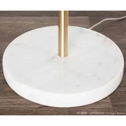 Chloe Contemporary Shelf Floor Lamp With Marble Base/Glass Shelf And Linen Shade White (Includes LED Light Bulb) - LumiSource -Home Series Shop GUEST 24f088aa 1746 4e52 9e92 66a7af3b4743