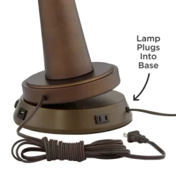 360 Lighting Accent Table Lamp With USB And AC Power Outlet Workstation Charging Base 22" High Warm Bronze Drum Shade Living Room Desk -Home Series Shop GUEST 253605a1 43d5 45a0 a857 2a3823b2ff2c 1