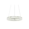 15.75" Metal/Crystal Adjustable Reese Pendant (Includes Energy Efficient Light Bulb) Chrome - JONATHAN Y