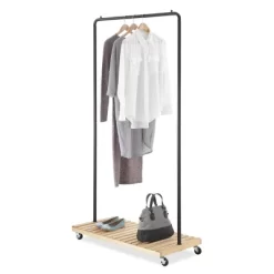 Whitmor Slat Wood Garment Rack Black