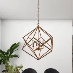 Modern Metal Chandelier With Link Style Chain Gold - Olivia & May -Home Series Shop GUEST 277064b6 ee55 4c8b 87f5 e00f0035e797