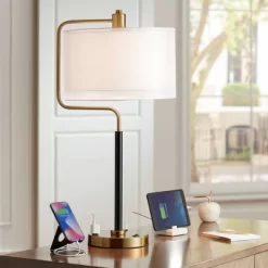 Possini Euro Design Possini Euro Carlyle USB Port And Outlet Modern Desk Lamps Set Of 2 -Home Series Shop GUEST 27b8b40a 1418 4e83 a4cb 9e02060085ea