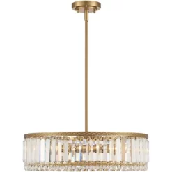 Stiffel Soft Gold Drum Pendant Chandelier 20 1/4" Wide Modern Clear Crystal 5-Light Fixture For Dining Room House Foyer Entryway -Home Series Shop GUEST 28ed8053 3695 488b a5b7 82a6d9815987