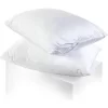 Circles Home Zippered Pillow Protector Cotton Blend White