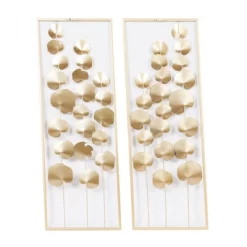 Metal Leaf Tall CutOut Wall Decor With Gold Frame Set Of 2 Gold - Olivia & May -Home Series Shop GUEST 2b5e05dc efd0 4e72 8d08 f7b1009cc465