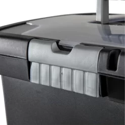 Sterilite Portable Lockable File Box W/ Extra Compartment, Built-In Handle & Titanium Gray Latches, Black Base & Clear Lid (4 Pack) -Home Series Shop GUEST 2dd38659 637a 4eb3 b0ed 75947865045b