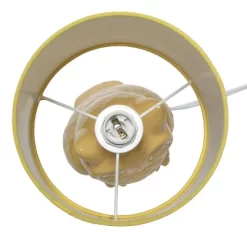 12.8" Contemporary Ceramic Owl Bedside Table Lamp With Matching Fabric Shade Yellow - Simple Designs -Home Series Shop GUEST 2f15db96 c3e7 4e71 a07d 59a570e63a38