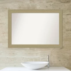 40" X 28" Non-Beveled Mosaic Bathroom Wall Mirror Gold - Amanti Art -Home Series Shop GUEST 2fc9177c 1ed5 4b20 9f09 6e164f550d7d