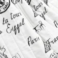 50"x60" Paris Bonjour Reversible Cotton Throw Blanket White - Lush Décor -Home Series Shop GUEST 308a1aa2 3302 4307 9364 afb841ee6b36