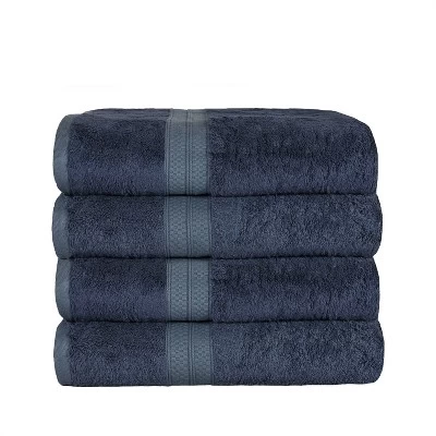 4 Piece Bath Towel Set, Rayon From Bamboo And Cotton, Plush And Thick, Hypoallergenic, Solid Terry Towels With Dobby Border By Blue Nile Mills 7 4 Piece Bath Towel Set, Rayon From Bamboo And Cotton, Plush And Thick, Hypoallergenic, Solid Terry Towels With Dobby Border By Blue Nile Mills - Image 7