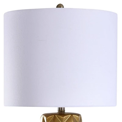Zara Contemporary Ceramic Table Lamp With Clear Acrylic Base And Kelowna Shade Gold/White - StyleCraft 1 Zara Contemporary Ceramic Table Lamp With Clear Acrylic Base And Kelowna Shade Gold/White - StyleCraft