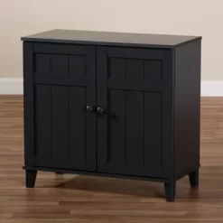 Shelf Wood Shoe Storage Cabinet Glidden Finished Dark Gray - Baxton Studio -Home Series Shop GUEST 32353816 7d89 4d18 858e 547629e03115