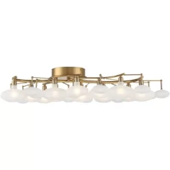 Possini Euro Design Lilypad Modern Ceiling Light Semi Flush Mount Fixture 30 1/4" Wide Warm Brass 12-Light Frosted Glass Shade For Bedroom Living Room -Home Series Shop GUEST 33788483 ffe4 4301 86eb dd4cbc3b2b2c