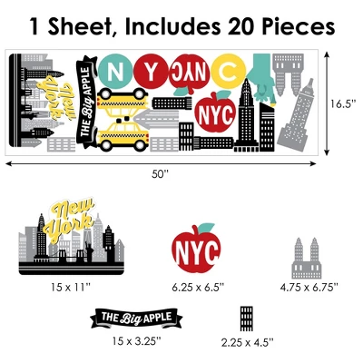 Big Dot Of Happiness NYC Cityscape - Peel And Stick New York Skyline Vinyl Wall Art Stickers - Wall Decals - Set Of 20 6 Big Dot Of Happiness NYC Cityscape - Peel And Stick New York Skyline Vinyl Wall Art Stickers - Wall Decals - Set Of 20 - Image 6