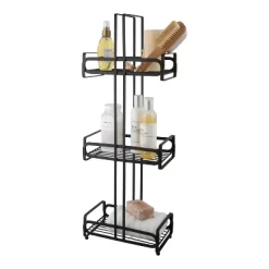3 Tier Noir Matte Industrial Spa Tower Black - Elle Décor