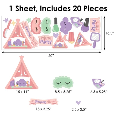 Big Dot Of Happiness Pajama Slumber Party - Peel And Stick Girl Birthday Vinyl Wall Art Stickers - Wall Decals - Set Of 20 6 Big Dot Of Happiness Pajama Slumber Party - Peel And Stick Girl Birthday Vinyl Wall Art Stickers - Wall Decals - Set Of 20 - Image 6