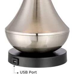 360 Lighting Simon Modern Table Lamps Set Of 2 With Square Risers 27" Tall Brushed Nickel USB Charging Port White Shade For Bedroom Living Room Desk 7 360 Lighting Simon Modern Table Lamps Set Of 2 With Square Risers 27" Tall Brushed Nickel USB Charging Port White Shade For Bedroom Living Room Desk -Home Series Shop GUEST 367e2101 bf36 4f27 a9f7 b059ed08ad41