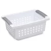 Sterilite Small Plastic Stacking Storage Basket Container Totes W/ Comfort Grip Handles And Flip Down Rails For Household Organization, White, 8 Pack