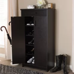 Bienna Modern And Contemporary Finished Shoe Cabinet Dark Brown - Baxton Studio -Home Series Shop GUEST 3768f76d dfeb 40a1 9143 04c589370ef0