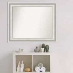 34" X 28" Non-Beveled Parlor White Bathroom Wall Mirror - Amanti Art -Home Series Shop GUEST 37c1b975 c7be 4dce ae82 b5c654348548