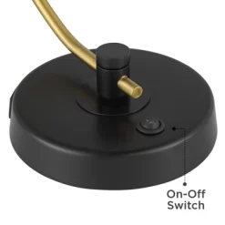 Possini Euro Design Modern Mid Century Desk Lamp 28 1/2" Tall Warm Gold Black With Dual USB Charging Ports For Bedroom Living Room Office Reading Home -Home Series Shop GUEST 37d827a2 bca5 4123 ad36 397ef850feaf