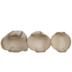 Set Of 3 Baskets White Seagrass & Cotton Rope By Foreside Home & Garden -Home Series Shop GUEST 38d6bde0 fc61 4de8 8a6e 3a3061a7e97f