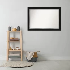 42" X 30" Non-Beveled Eva Bathroom Wall Mirror Black - Amanti Art -Home Series Shop GUEST 39608c28 4f8c 47b7 87bf 378733433845