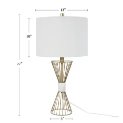 27" Gold Metal Wire With Marble Table Lamp - Nourison -Home Series Shop GUEST 399fbafe 8d6d 4cb9 af70 a104ac054f08