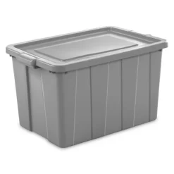 Sterilite Tuff1 30 Gallon Plastic Storage Tote Container Bin W/ Lid (4 Pack)