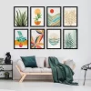 Modern Tropical Greenery By Modern Tropical - Modern Botanical 8 Piece Black Framed Art Set - Americanflat