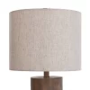 Round Moulded Table Lamp With Ribbed Wood - StyleCraft