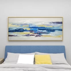 Modern Polystone Abstract Framed Wall Art With Gold Frame Blue - Olivia & May -Home Series Shop GUEST 3da1606d b860 4c61 b5f5 54339f2103b1