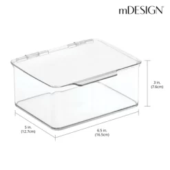 MDesign Plastic Craft Room Storage Organizer Box With Hinged Lid, 8 Pack, Clear -Home Series Shop GUEST 3e2d2c12 dd67 405a 88cd 23b513ca48b7