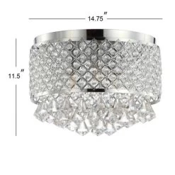 14.7" Crystal Drops/Metal Evelyn Flush Mount (Includes Energy Efficient Light Bulb) Chrome - JONATHAN Y -Home Series Shop GUEST 3e856c37 de46 4251 ace7 f653588da6c6