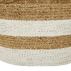 Set Of 3 Seagrass Storage Baskets Brown/White - Olivia & May -Home Series Shop GUEST 4020ea17 0620 4764 940e ef6a4717b1af