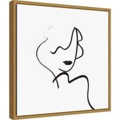 16" X 16" Muser I Woman By Isabelle Z Framed Canvas Wall Art Gold - Amanti Art