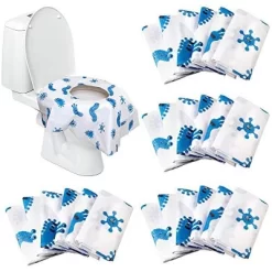 Disposable Toilet Seat Covers For Adults, 24 Pack - Protect From Public Restrooms, Extra Long, Waterproof, Portable Travel Essential, Individual Wrapped For Travelling On The Go And Airport Bathrooms