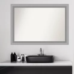 41" X 29" Non-Beveled Peak Polished Nickel Narrow Bathroom Wall Mirror - Amanti Art -Home Series Shop GUEST 43e20590 2273 417a b7e8 66315d0fc34c