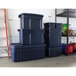 Rubbermaid Roughneck Home/Office 18 Gallon Rugged Latching Plastic Storage Tote With Lid, Dark Indigo Metallic (12 Pack) -Home Series Shop GUEST 456e446c 11e5 4604 a9fc 70e7821c66e0