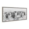 18" X 40" Sylvie Herd Of Highland Cows By The Creative Bunch Studio Framed Canvas Black/White - Kate & Laurel All Things Decor