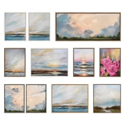 (Set Of 3) 18" X 24" Sylvie Carolina Sunset Framed Canvas By Mary Sparrow Gold - Kate & Laurel All Things Decor -Home Series Shop GUEST 46caa4ef b023 40d8 ae23 bdf67d2e8230