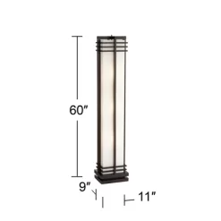 Possini Euro Design Modern Art Deco Floor Lamp Standing 60" Tall Espresso Wood Beige Linen Column Shade For Living Room Bedroom Office House Home -Home Series Shop GUEST 471cb7ab d9a0 45cd 80c3 665727dbf514