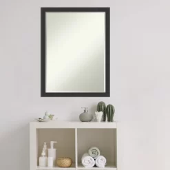 Amanti Art Mezzanotte Black Petite Bevel Wood Bathroom Wall Mirror 26 X 20 In. -Home Series Shop GUEST 47e50cf4 5de0 4ba5 a053 f8881c08f5a8