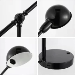 20.25" Curtis Vintage Industrial Iron Adjustable Dome Shade Task Lamp With USB Charging Port (Includes LED Light Bulb) - JONATHAN Y -Home Series Shop GUEST 487eb6b3 2201 4ffd 9d7d 01067712dc27