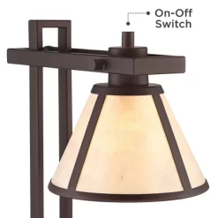 Franklin Iron Works Maricopa Rustic Farmhouse Desk Lamp 21 1/4" High Bronze Metal With USB And AC Power Outlet Mica Shade For Bedroom Living Room Home -Home Series Shop GUEST 488c043e 8e84 459e 91a8 3599ceb22713