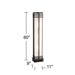 Possini Euro Design Modern Art Deco Floor Lamp Standing 60" Tall Espresso Wood Beige Linen Column Shade For Living Room Bedroom Office House Home -Home Series Shop GUEST 48ae3e29 0ae4 4a82 abd2 da3971a05e3d