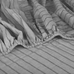 Twin Printed Pattern Peached Cotton Percale Melange Sheet Set Pin Stripe - Macaron -Home Series Shop GUEST 48b478e7 0b1d 4ce0 9a75 502e53399180