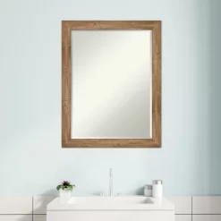 Amanti Art Owl Brown Narrow Petite Bevel Wood Bathroom Wall Mirror 27.5 X 21.5 In. -Home Series Shop GUEST 49a2a430 d8b4 4123 a4d4 3ae4e37451d5
