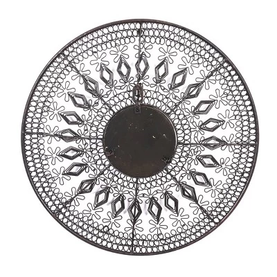 Set Of 3 Metal Plate Wall Decors With Intricate Pattern Black - Olivia & May 4 Set Of 3 Metal Plate Wall Decors With Intricate Pattern Black - Olivia & May - Image 4